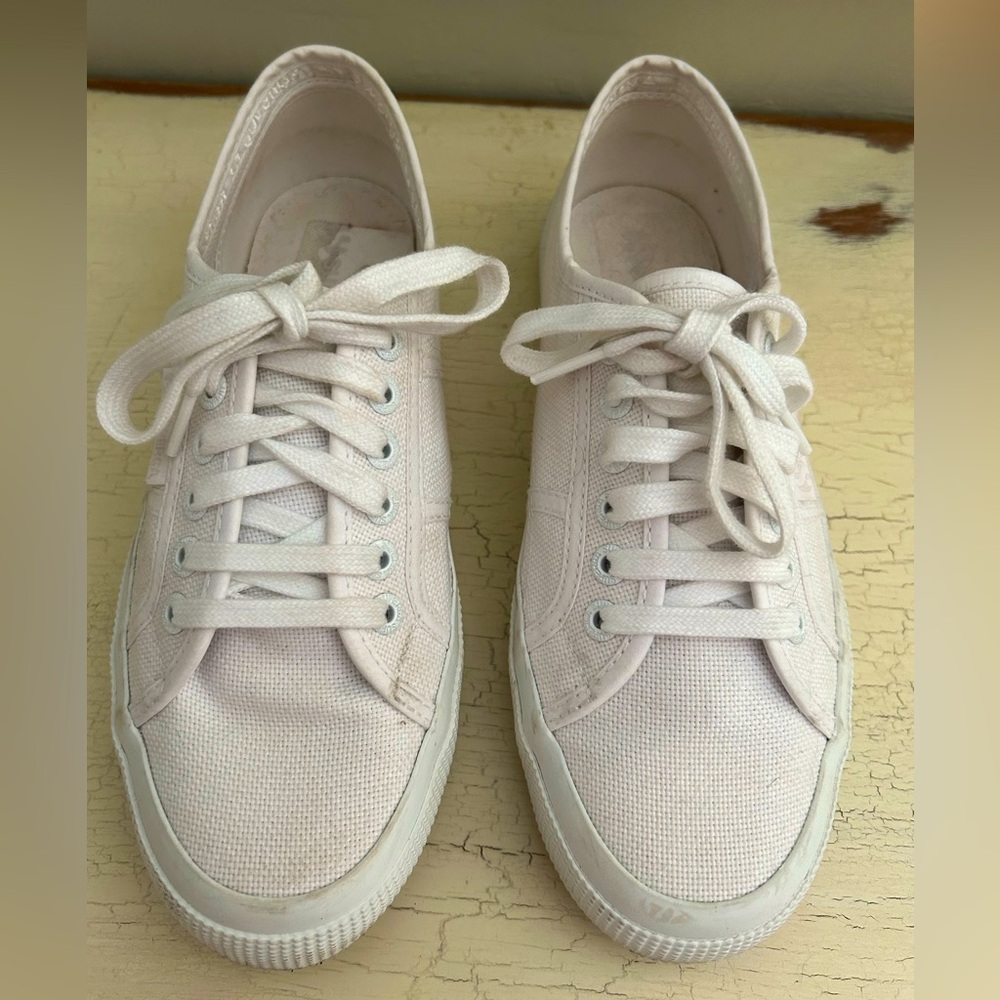 Superga White Canvas Low-Top Sneakers